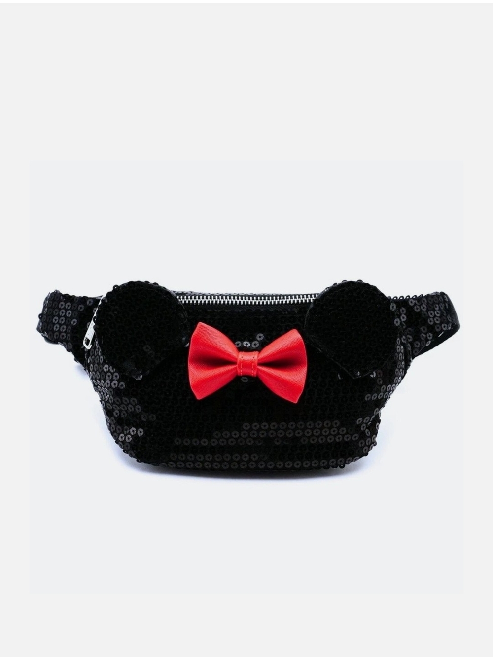 Disney Loungefly Black Sequin Bow Waist Bag